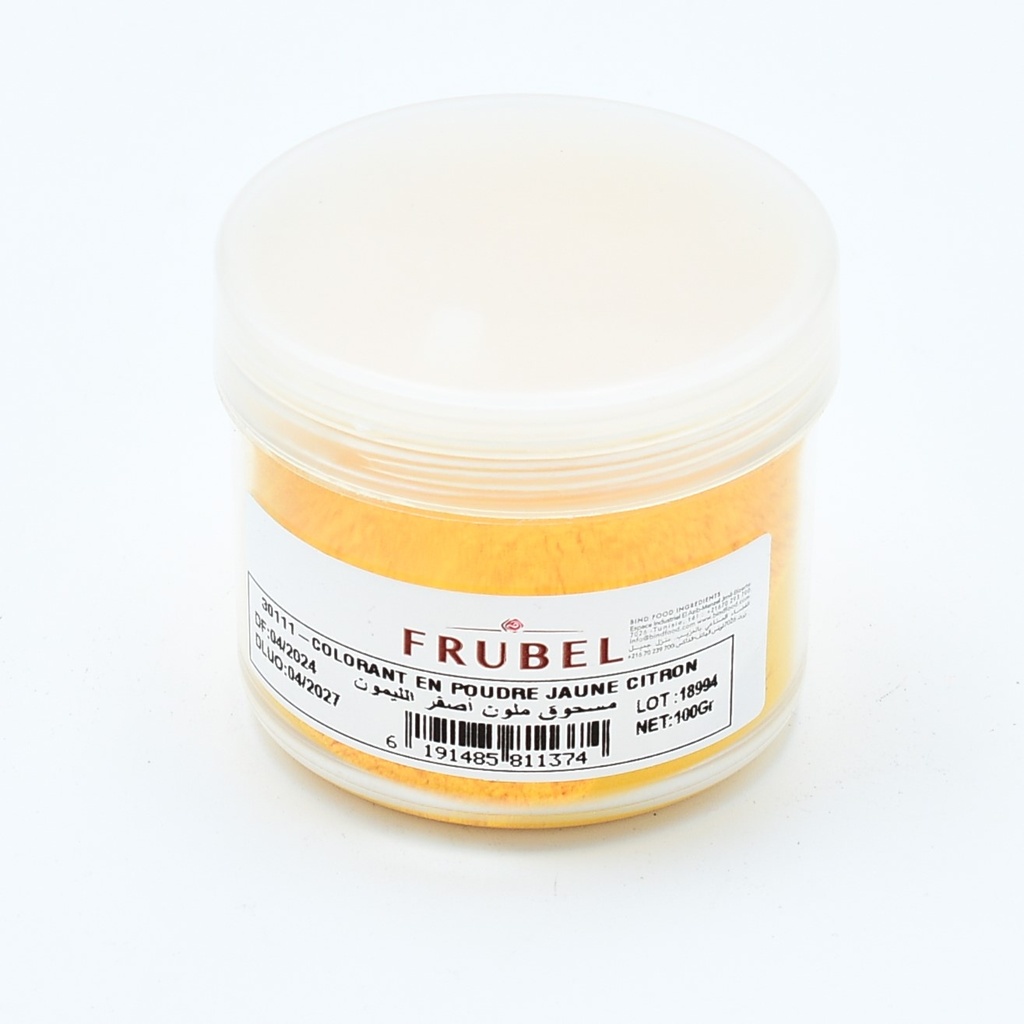 COLORANT POUDRE JAUNE CITRON 100 GR FRUBEL
