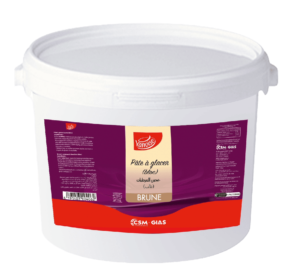 Pâte à glacer Brune bloc seau 5kg
